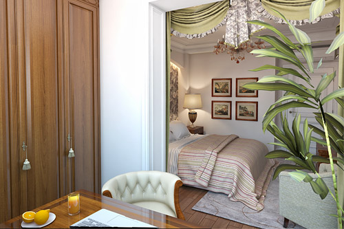 3D моделирование квартиры - спальня