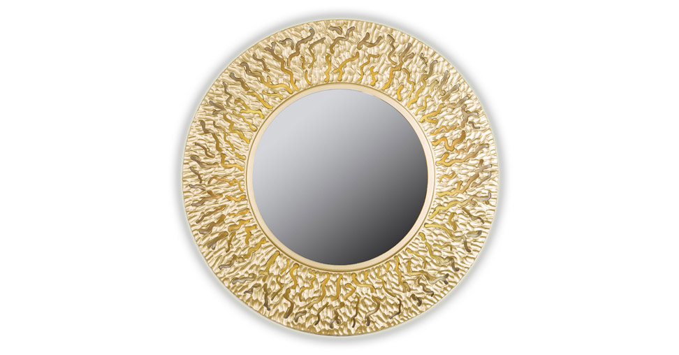 Зеркало CORAL (round gold)