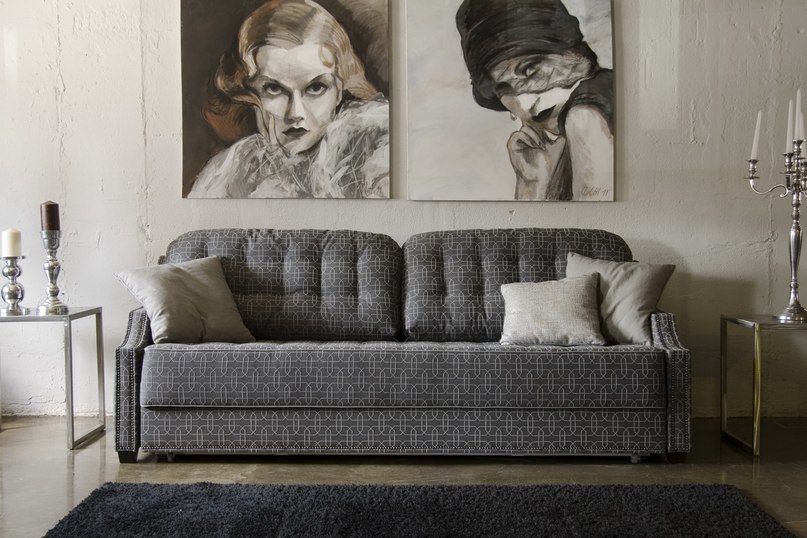 Современный серый диван