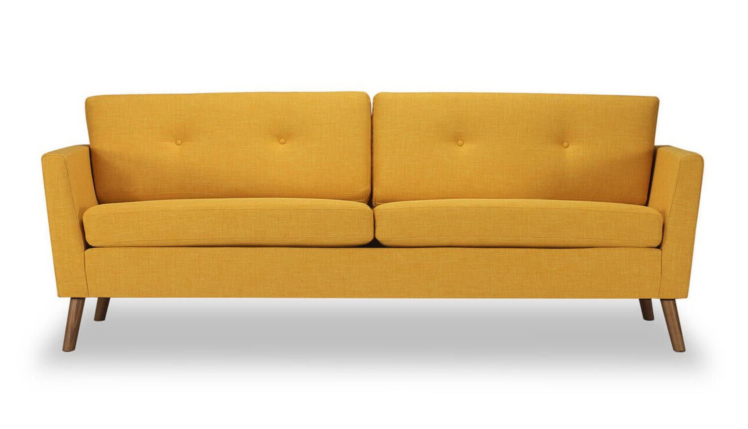 желтый диван на ножках